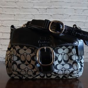 Coach Bleeker Patent Leather Black Signature Print (12562)